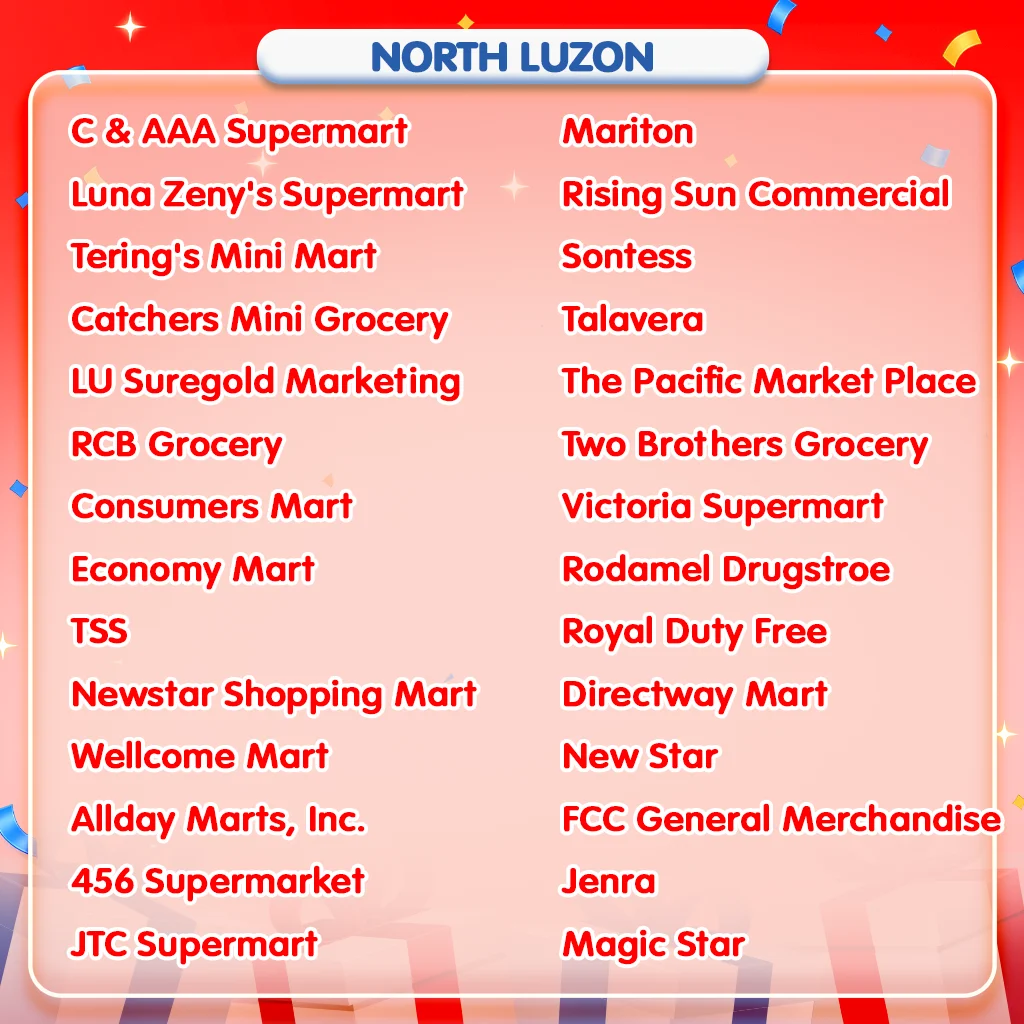 EQtinue raffle promo participating outlets in North Luzon