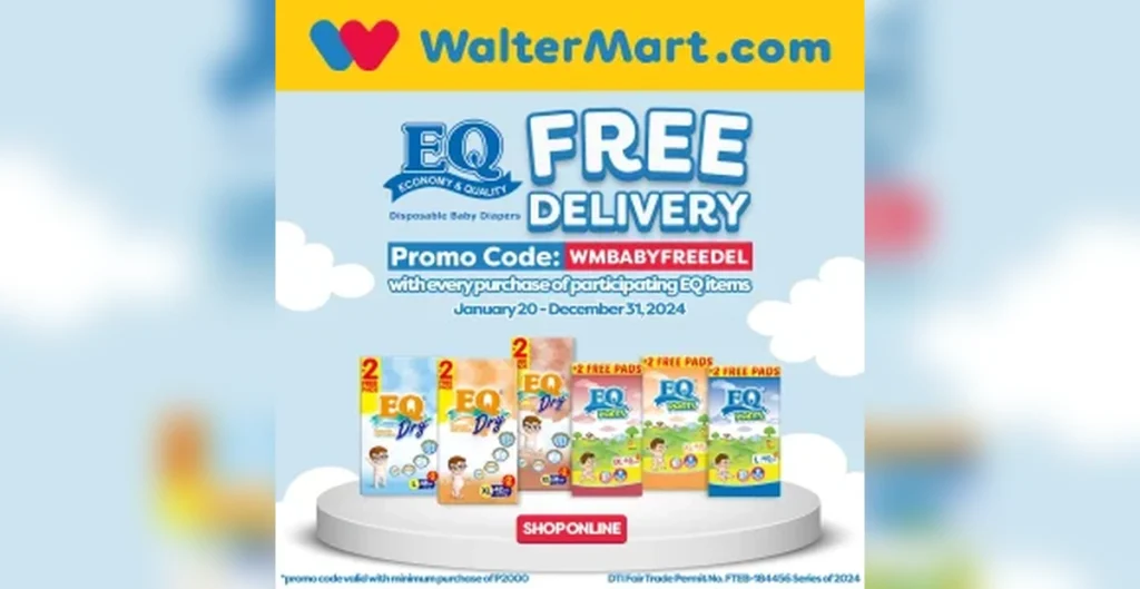 EQ Free Delivery Promo Announcement at Waltermart 2024